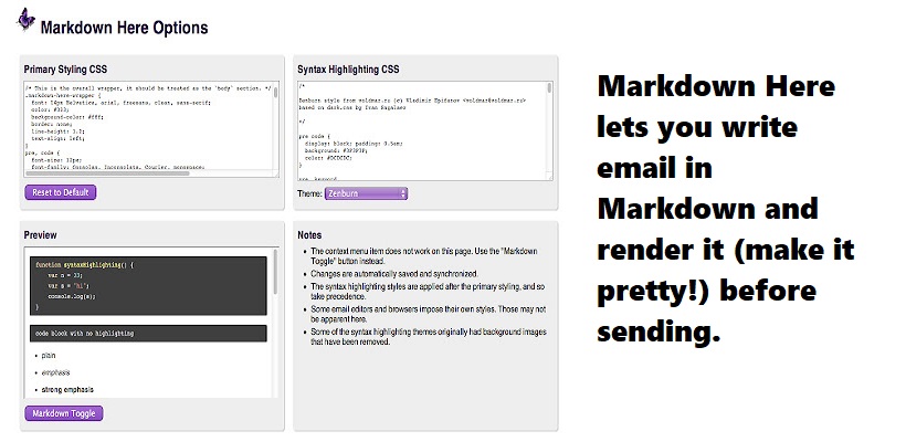 markdown here extension